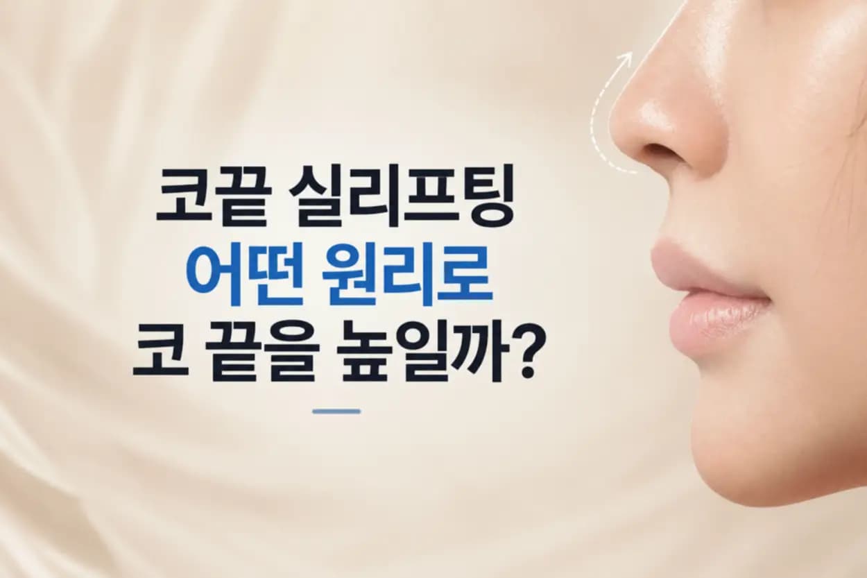 코끝 옆모습과 녹는 실 주변에 콜라겐이 형성되는 확대 인셋을 담은 코끝 실리프팅 유지 기간 썸네일